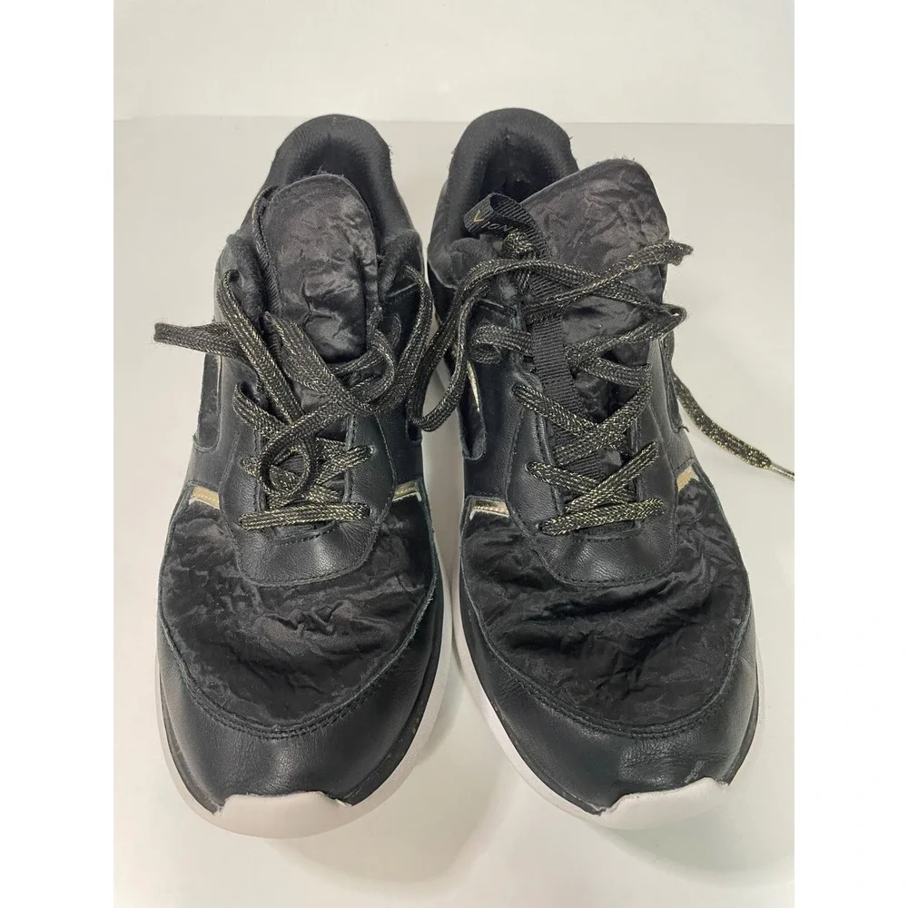 Vionic Adela Met Sneakers‎ Womens 10 Black Gold Metallic Walking Shoes Good